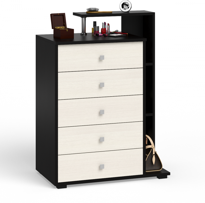 Камелия спальня № 11 Кровать с ящиками 1800 + Две тумбы + Комод + Шкаф 4-х створчатый, цвет венге/дуб лоредо, сп.м. 1800х2000 мм., б/м, основание есть