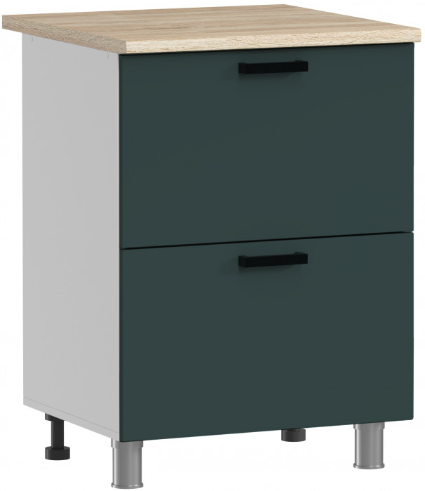 МК Аленушка Н2Я 600 Лаванда Изумруд, скоба черный (со столешницей)