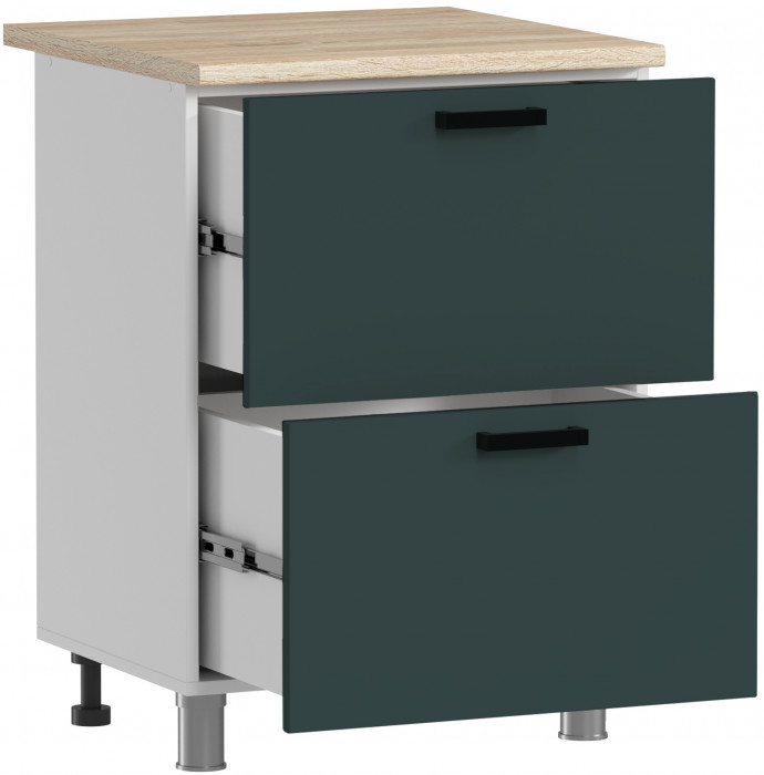 МК Аленушка Н2Я 600 Лаванда Изумруд, скоба черный (со столешницей)