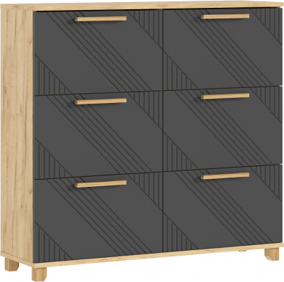 Обувница Ирис, Браш Графит/Крафт (Дуб крафт/ Графит)