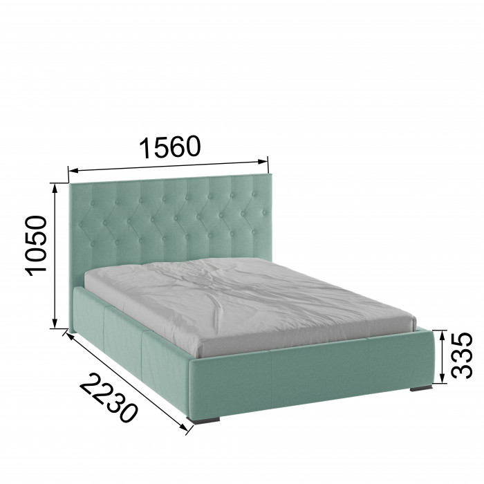 Октавия Кровать интерьерная 140 мятный ромб, ортопед
