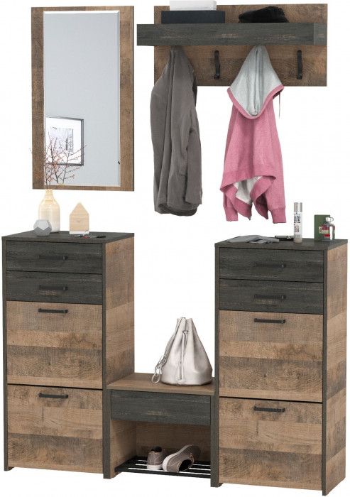 Трувор Прихожая 218, дуб гранж песочный/интра