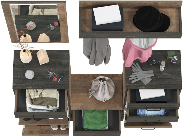 Трувор Прихожая 218, дуб гранж песочный/интра