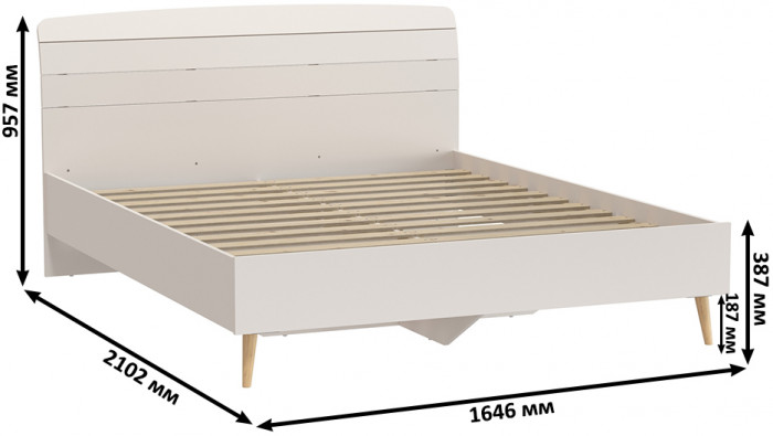 Афина Спальня Кровать 1600 + Трюмо + Тумба, кашемир серый