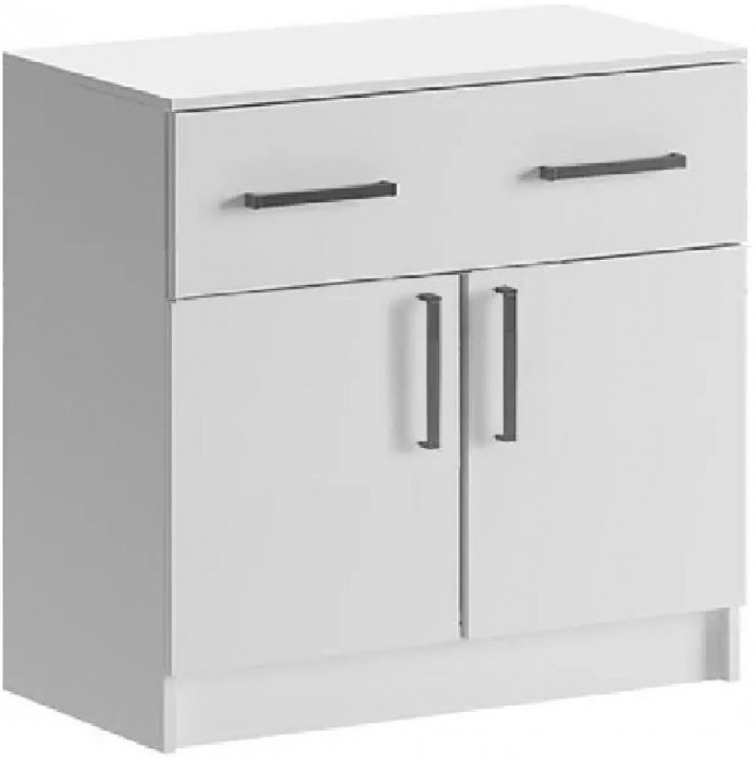 Бася Комод 1 ящик 2 двери (Дуб крафт/ Графит)