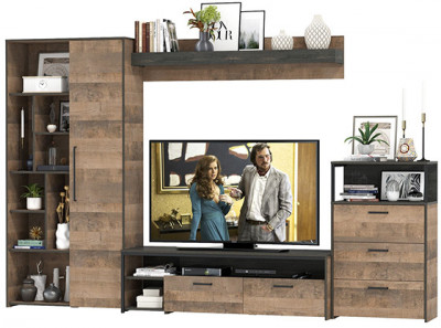 Трувор Гостиная 089, дуб гранж песочный/интра