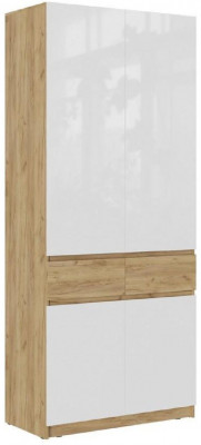 Шкаф Бостон МДФ ШК-001 крафт золотой/белый глянец