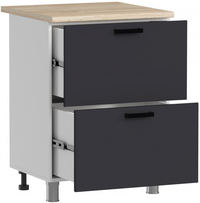 МК Аленушка Н2Я 600 Лаванда Сталь, скоба черный (со столешницей)