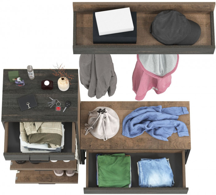 Трувор Прихожая 180, дуб гранж песочный/интра