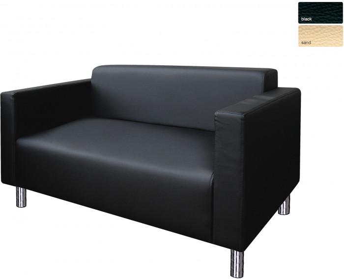 Диван офисный Блюз 2-х местный, экокожа коричневая