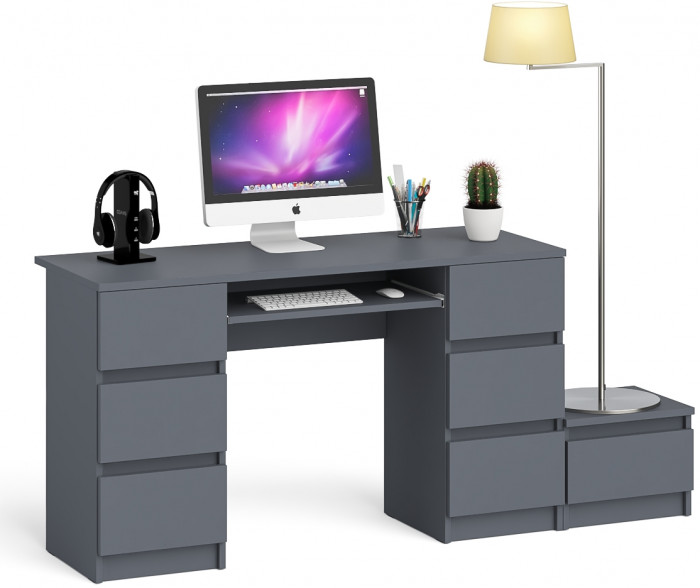 Мори компьютерный стол МС-2 + Тумба ТМП400.1, графит