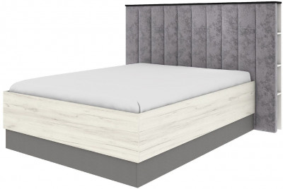 Бастион Кровать с п/м 1600 Дуб Крафт белый / Серый шифер