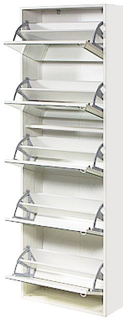 Обувница Комфорт К-5S с зеркалом Белый