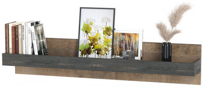 Трувор 15.60 Полка, цвет дуб гранж песочный/интра, ШхГхВ 150х27,2х24,2 см.