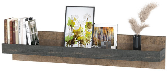 Трувор 15.60 Полка, цвет дуб гранж песочный/интра, ШхГхВ 150х27,2х24,2 см.