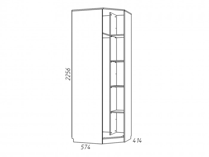 Шкаф угловой правый НМ 013.04-02 «Фанк» Дуб сонома/белый скандинавский