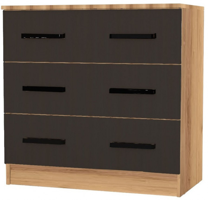 Бася Комод 3 ящика (Венге / дуб беленый)