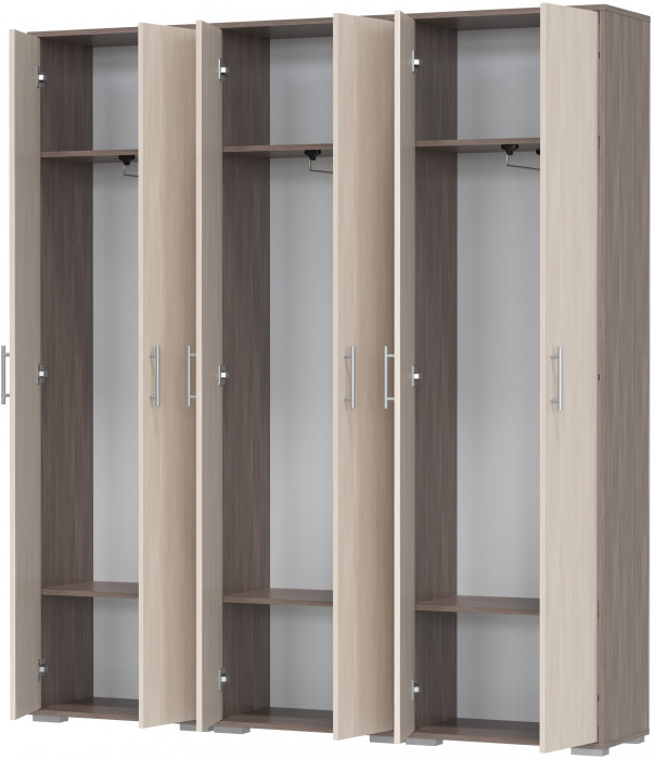 Три шкафа для одежды Домино 2-3430бод.тем/св, бодега тёмный/бодега светлый