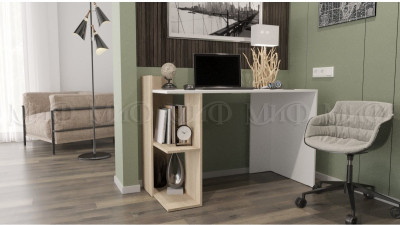 Компьютерный стол №10 (Дуб Сонома / белый)