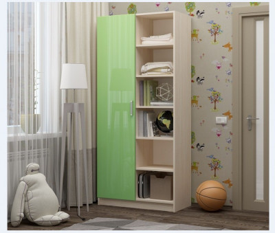 Шкаф детский Бемби-9 МДФ (Дуб белёный, Цитрус глянец)