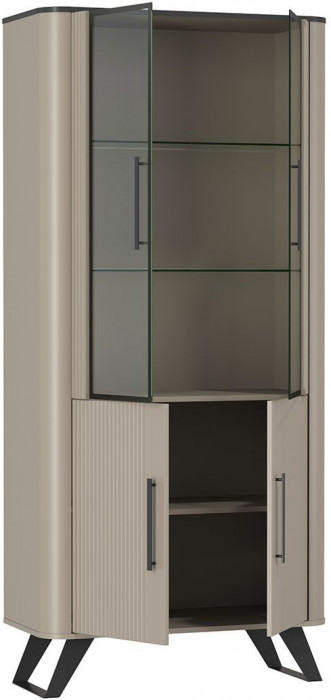 Гостиная Фиделия 1 серый камень / мрамор черный