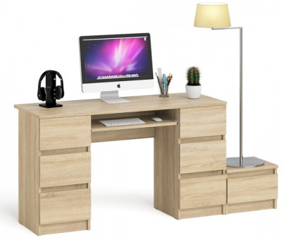 Мори Стол компьютерный МС-2 + Тумба ТМП400.1, цвет дуб сонома, ШхГхВ 175,8х50х76,6 см., универсальная сборка