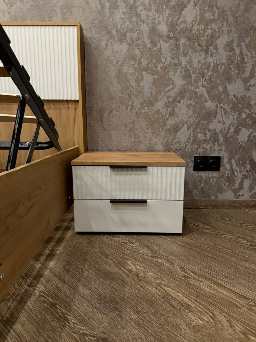 Марвэл Тумбы прикроватные 2шт, Белый/Браш белый