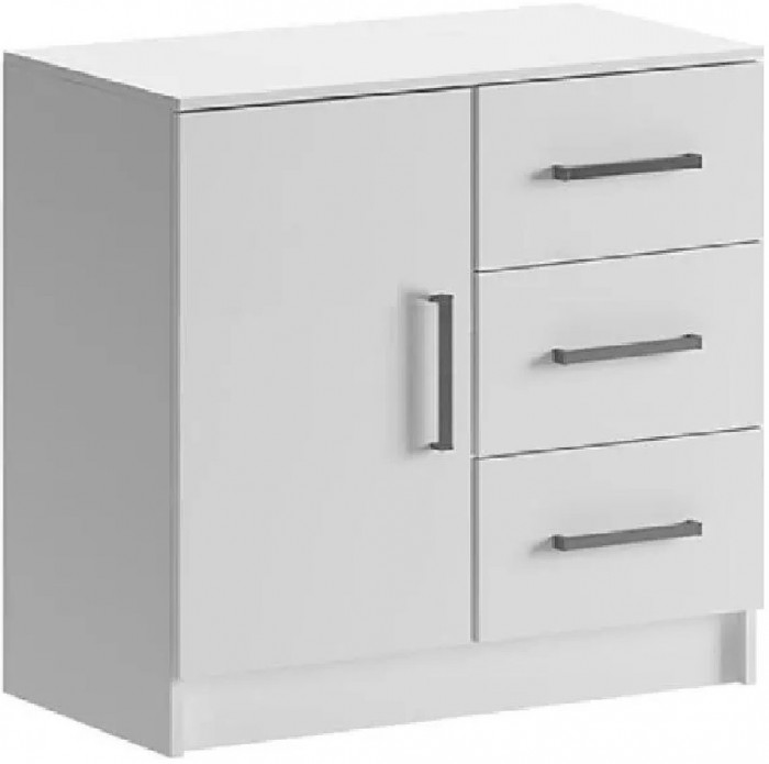 Бася Комод 3 ящика 1 дверь (Венге / дуб беленый)