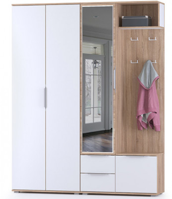 Куба Прихожая 13, дуб сонома/белый премиум