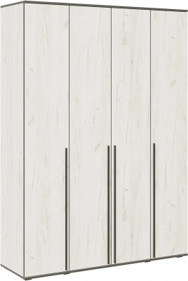 Норд Шкаф 4-х створчатый 1600 Дуб Крафт белый