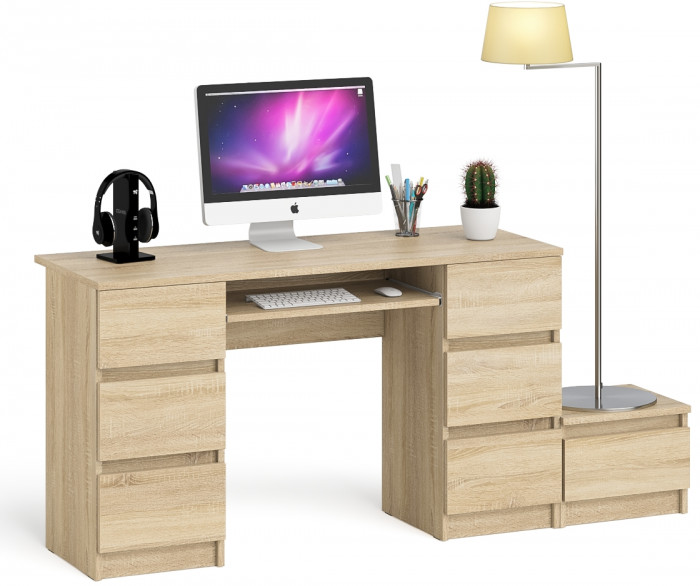 Мори компьютерный стол МС-2 + Тумба ТМП400.1, дуб сонома