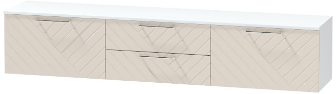 Тумба-4 под ТВ подвесная "Иннэс-7", Белый/Тирамису матовый