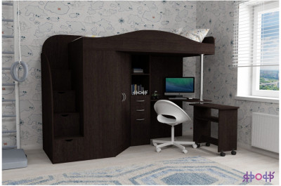 Кровать-чердак Юниор 4 (Венге/Венге)