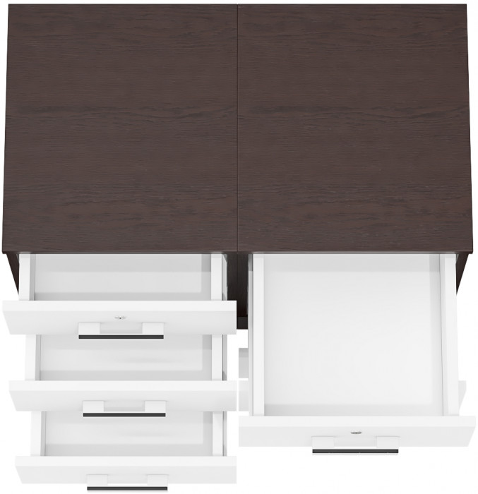 Две тумбы выкатных С-МД-3-02, цвет венге/белый шагрень, ШхГхВ 80х45х59 см.