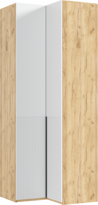 Марвэл Шкаф угловой, Дуб крафт/Браш вайт
