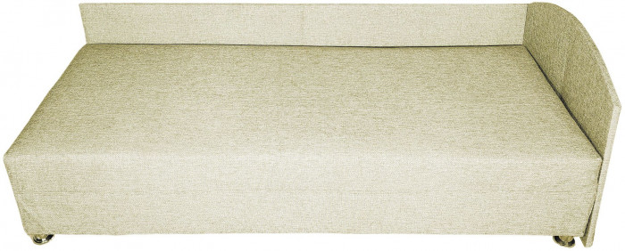 Кровать тахта односпальная 80х185, правый угол, рогожка, бежевый