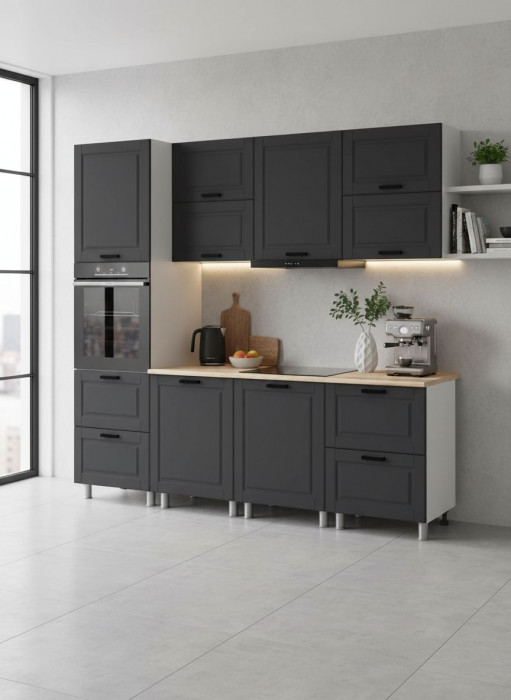 МК Аленушка 2,4м Астра Сталь,скоба черный,сонома