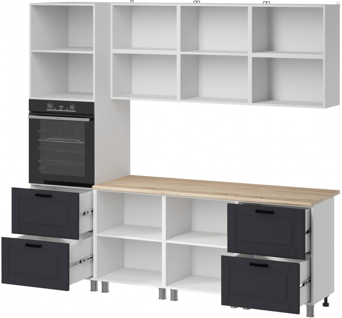 МК Аленушка 2,4м Астра Сталь,скоба черный,сонома