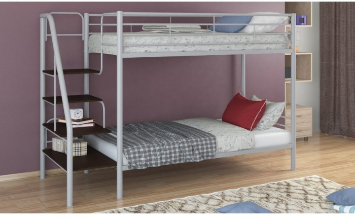 Двухъярусная кровать Толедо 90х190, серый / Венге