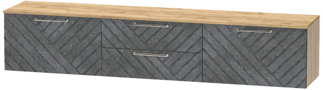 Тумба-4 под ТВ подвесная "Иннэс-7", Крафт золотой/Бетон графит