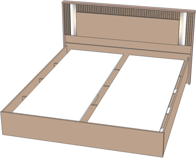 Кровать КИНГ-САЙЗ 180х200 "Харди" с зеркальными вставками - Латте/Ирландский ликер