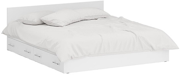 Стандарт Кровать с ящиками 1800, цвет белый, ШхГхВ 183,5х203,5х70 см., сп.м. 1800х2000 мм., без матраса, основание есть