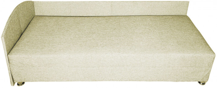 Кровать тахта односпальная 80х185, левый угол, рогожка, бежевый