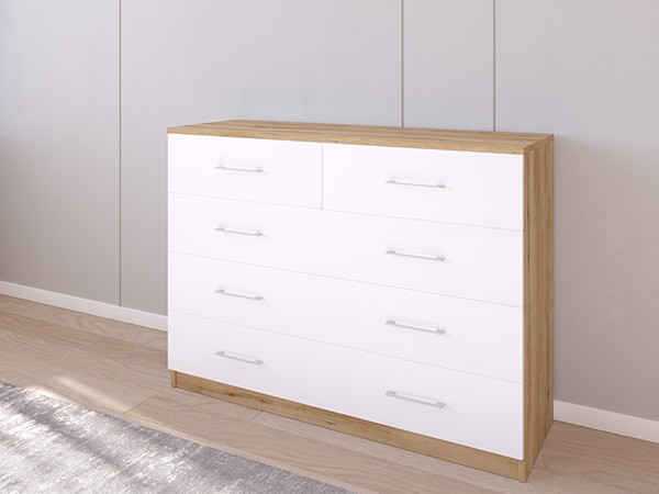 Комод 04/23 120х40х90 Эвок Прибрежный/Белый