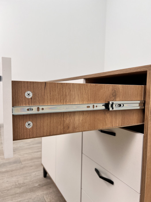 Комод Катрин-12 дуб крафт золотой/белый