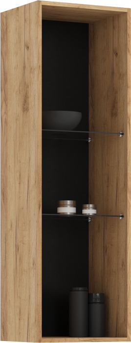 Нэнси LOFT Пенал-стекло навесной исп2 ЛДСП, Дуб Крафт/Дуб Крафт