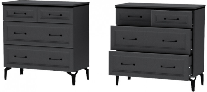 Модульная Спальня Шарм, набор 10, Антрацит/Ткань