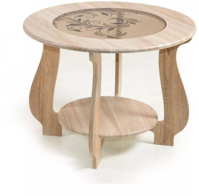 Стол журнальный СЖ-24 с рисунком Р-3/дуб сонома