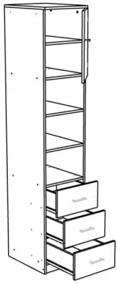 Шкаф-пенал №1 (полуоткрытый) Ярофф