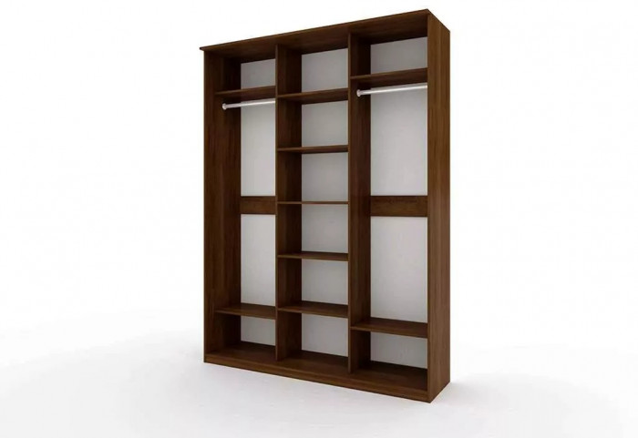 Шкаф купе Модерн 1776х600 3-х дверный 3-х секционный зеркальный венге